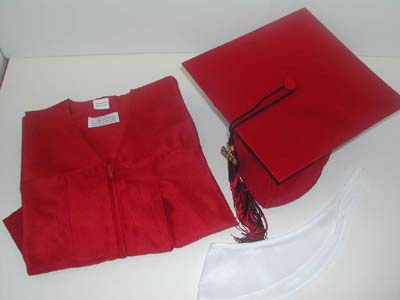 red graduation gown