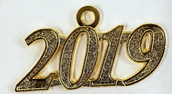 Two-Colored Graduation Tassel with Gold 2019 Year Charm