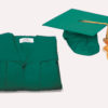 Green Graduation Caps and Gowns