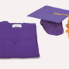 Purple Graduation Caps and Gowns