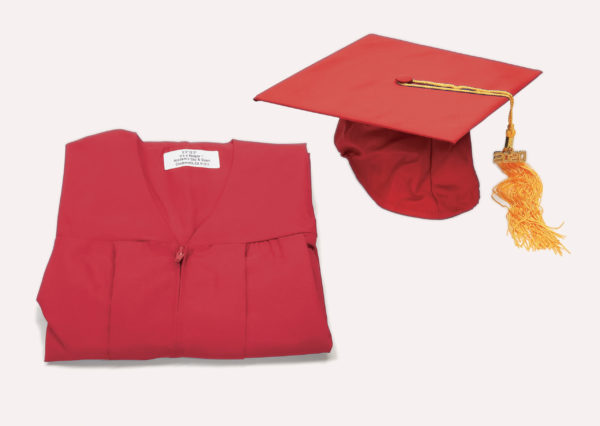 Red Graduation Cap and Gowns
