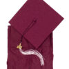 Burgundy Graduation Cap and Gown with Burgundy & White Tassel