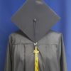 Navy cap and gown