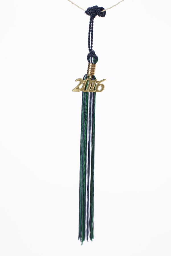 Hunter Green White and Navy Tassel