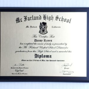 Diploma Plaque