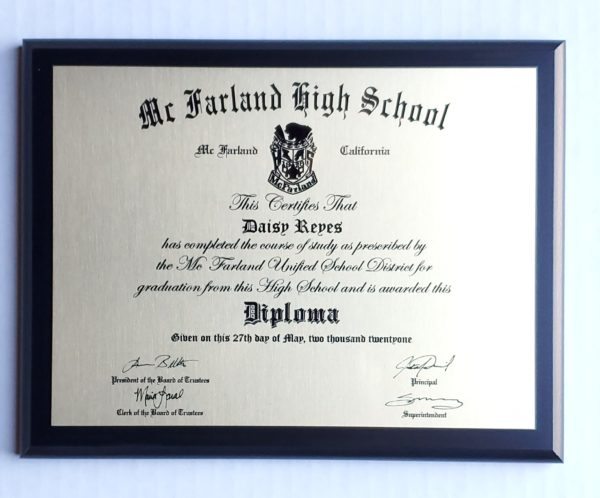 Diploma Plaque